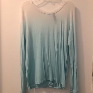 Blue and white ombré long sleeve shirt